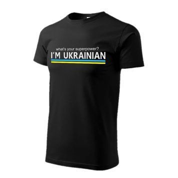 Футболка i am ukrainian- черный пенье/стрейч-коттон UA