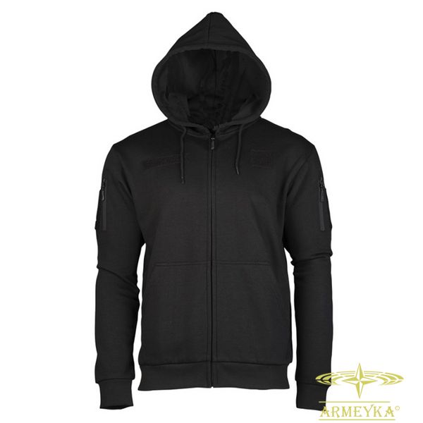 Спортивна куртка tatctical hoodie чорна тринитка Mil-Tec Німеччина 11472002 фото