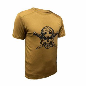Футболка з принтом "skull/knives" койот, Coolmax. UA.