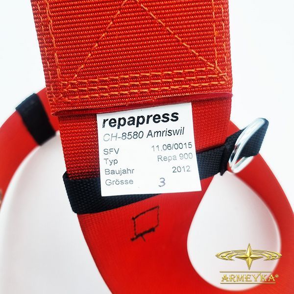 Пояс пожарного/спасательный с карабином repapress. красный нейлон Швейцария
