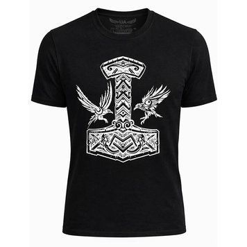 Футболка Мьёльнир Mjolnir Raven, стрейч-коттон (пенье), чорний. UA.