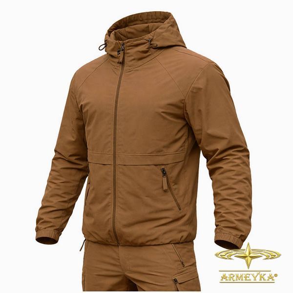 Куртка тактическая (ветровка) lightweight combat micro rip-stop койот вискоза UA