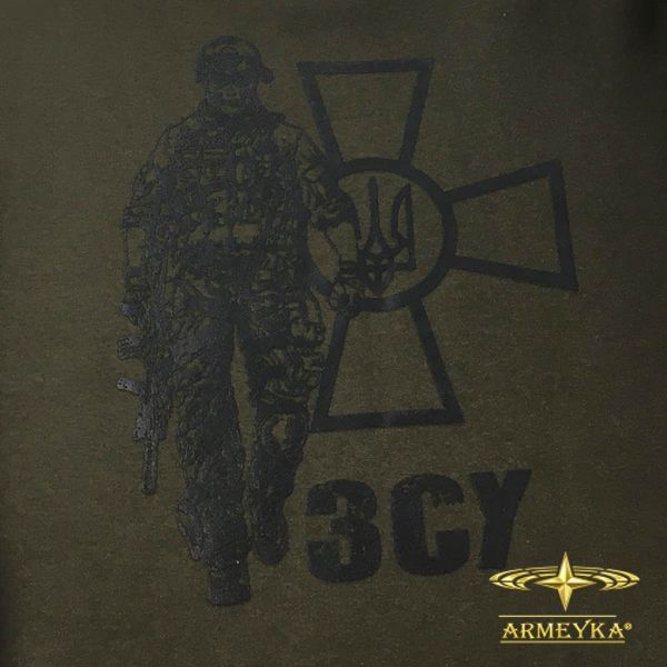 Спортивна кофта Tactical Hoodie з принтом &laquo;ЗСУ&raquo;, олива UA